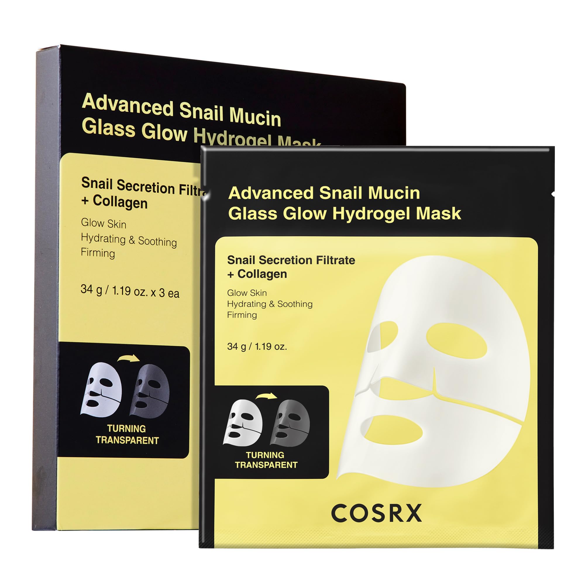 COSRX Advanced Snail Mucin Glass Glow Hydrogel Face Masks Skincare - Image 4