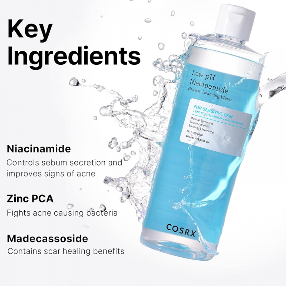 COSRX Low pH Niacinamide Micellar Cleansing Water 400 ml - Image 3