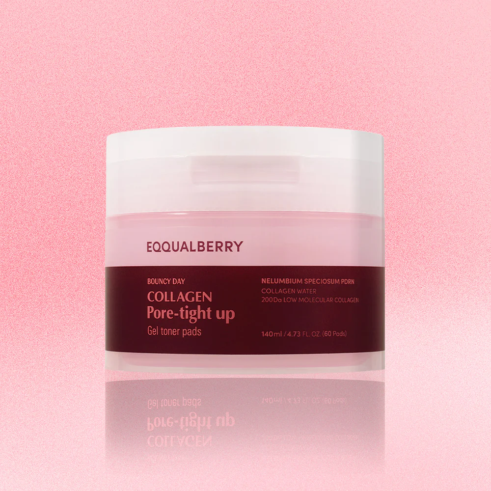 EQQUALBERRY Collagen Pore-Tight Up Gel Toner Pads – 140ml | 60 Pads - Image 3