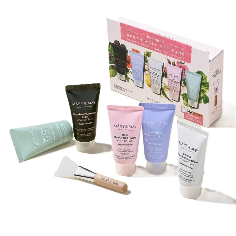 MARY&MAY Vegan Wash Off Mask Mini Gift 5pcs - Image 3