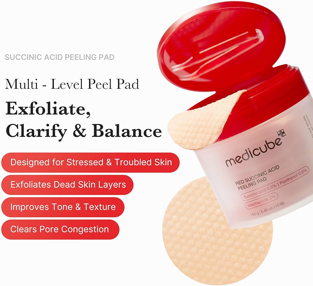 MEDICUBE Red Succinic Acid Peeling Pad – 155g - Image 3